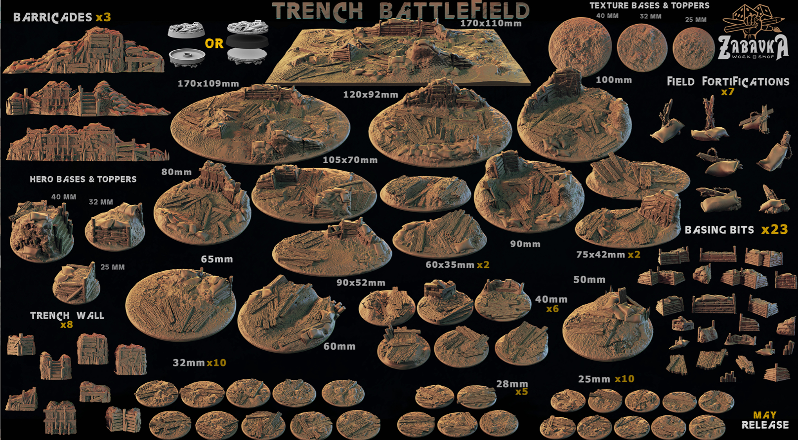 Trench Battlefield Warzone Scenic Bases