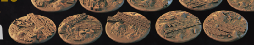 Trench Battlefield Warzone 25mm Scenic Bases