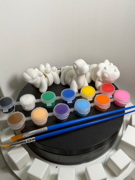 Paint Your Own Critter Kit – 3D Printed DIY Craft with 3 Critters, 12 Paints & Brushes | Fun Creative Activity for Kids & Adults
